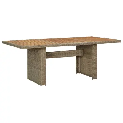 vidaXL Vrtna jedilna miza rjava 200x100x74 cm poli ratan