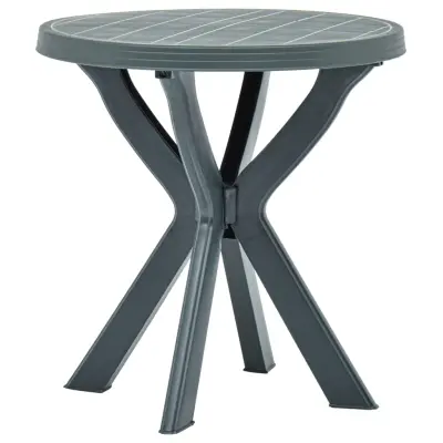 vidaXL Bistro miza zelena Ø70 cm plastika