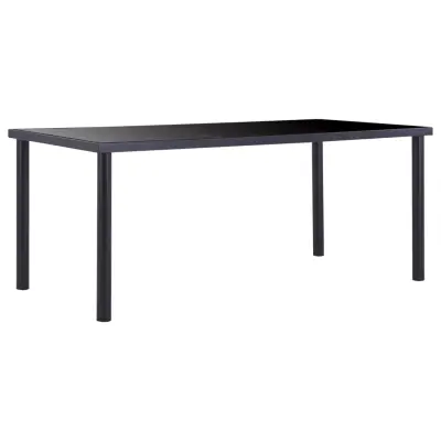 vidaXL Jedilna miza črna 180x90x75 cm kaljeno steklo