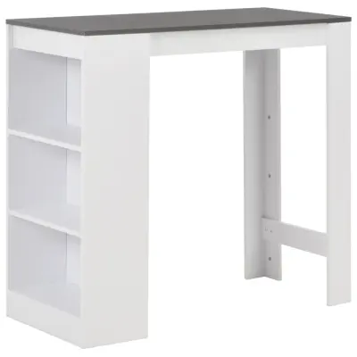 vidaXL Barska miza s polico 110x50x103 cm bela