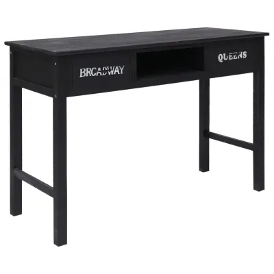 vidaXL Konzolna mizica črna 110x45x76 cm les