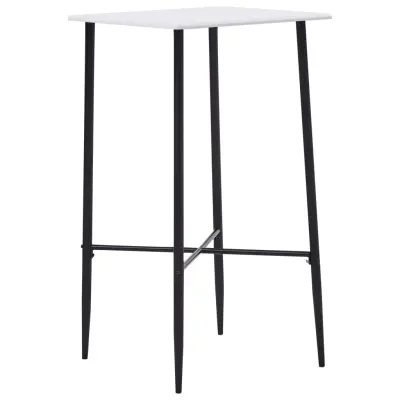 vidaXL Barska miza bela 60x60x111 cm mediapan