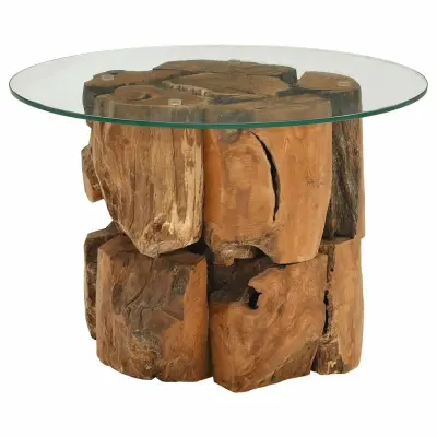 vidaXL Klubska mizice trdna naplavljena tikovina 60 cm