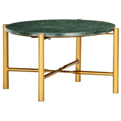 vidaXL Klubska mizica zelena 60x60x35 cm kamen z marmorno teksturo