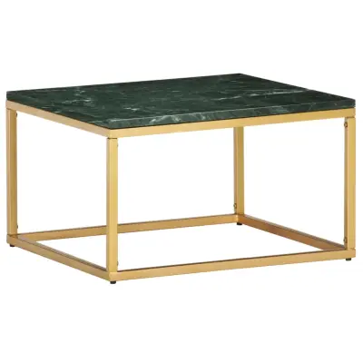 vidaXL Klubska mizica zelena 60x60x35 cm kamen z marmorno teksturo