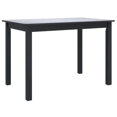 vidaXL Jedilna miza črna 114x71x75 cm trden les kavčukovca