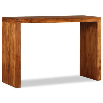 vidaXL Konzolna mizica iz trdnega lesa z medenim premazom 110x40x76 cm
