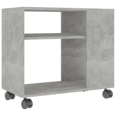 vidaXL Stranska mizica betonsko siva 70x35x55 cm konstruiran les