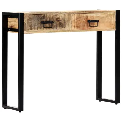 vidaXL Konzolna mizica 90x30x75 cm trden mangov les