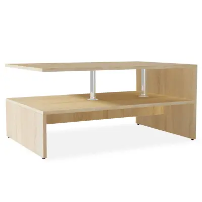 vidaXL Klubska mizica inženirski les 90x59x42 cm hrast