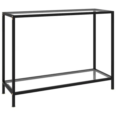 vidaXL Konzolna mizica prozorna 100x35x75 cm kaljeno steklo