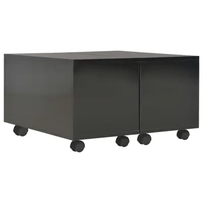 vidaXL Klubska mizica visok sijaj črna 60x60x35 cm inženirski les