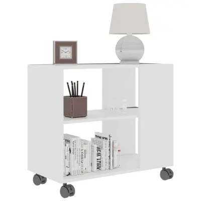 vidaXL Stranska mizica bela 70x35x55 cm konstruiran les