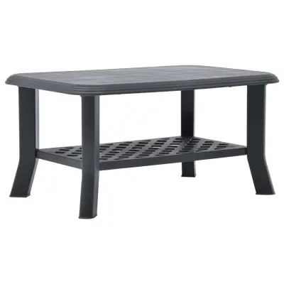 vidaXL Klubska mizica antracitna 90x60x46 cm plastika