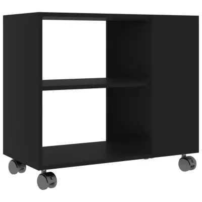vidaXL Stranska mizica črna 70x35x55 cm konstruiran les