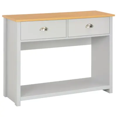 vidaXL Konzolna mizica siva 97x35x76 cm