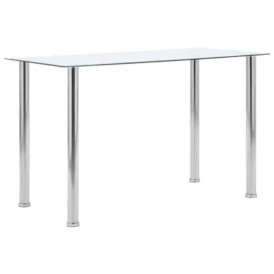 vidaXL Jedilna miza prozorna 120x60x75 cm kaljeno steklo
