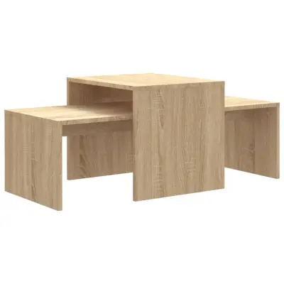 vidaXL Komplet klubskih mizic sonoma hrast 100x48x40 cm inženirski les