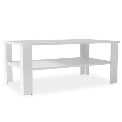 vidaXL Klubska mizica inženirski les 100x59x42 cm bela