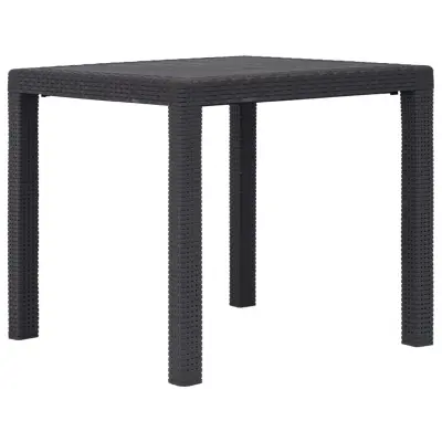 vidaXL Vrtna miza iz plastike 79x79x72 cm rjava videz ratana