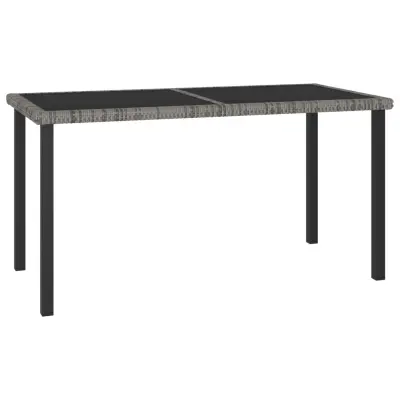 vidaXL Vrtna jedilna miza siva 140x70x73 cm poli ratan