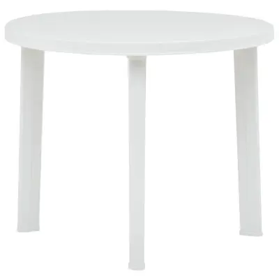 vidaXL Vrtna miza bela 89 cm plastika