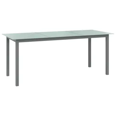 vidaXL Vrtna miza svetlo siva 190x90x74 cm aluminij in steklo