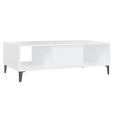 vidaXL Klubska mizica bela 103,5x60x35 cm iverna plošča