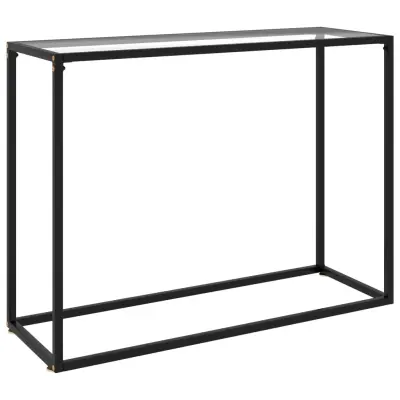vidaXL Konzolna mizica prozorna 100x35x75 cm kaljeno steklo
