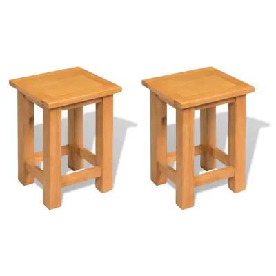vidaXL Odstavne mizice 2 kosa 27x24x37 trdna hrastovina