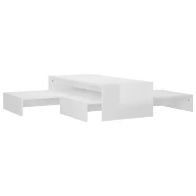 vidaXL Komplet klubskih mizic visok sijaj bele barve 100x100x26,5 cm