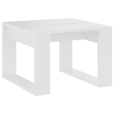 vidaXL Stranska mizica bela 50x50x35 cm iverna plošča