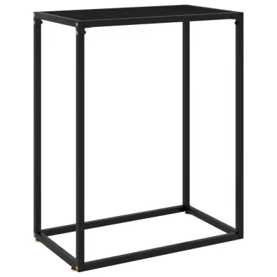 vidaXL Konzolna mizica črna 60x35x75 cm kaljeno steklo