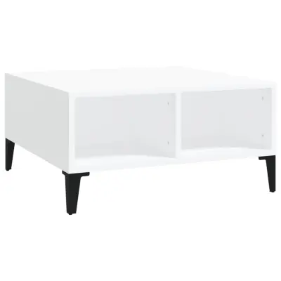 vidaXL Klubska mizica bela 60x60x30 cm iverna plošča