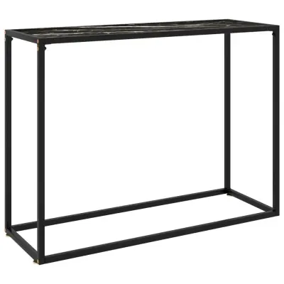 vidaXL Konzolna mizica črna 100x35x75 cm kaljeno steklo