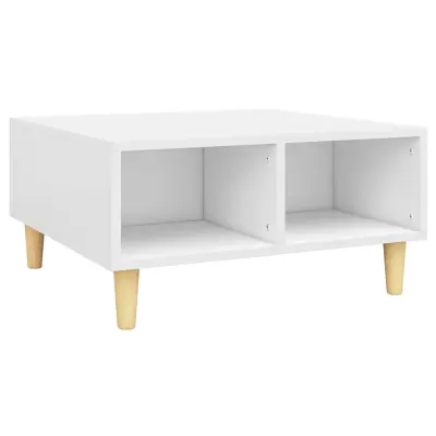 vidaXL Klubska mizica bela 60x60x30 cm iverna plošča