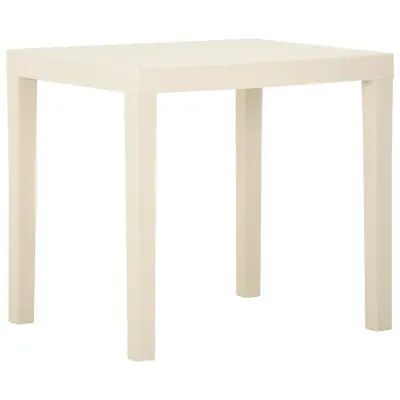 vidaXL Vrtna miza bela 79x65x72 cm plastika