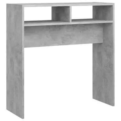 vidaXL Konzolna mizica betonsko siva 78x30x80 cm iverna plošča