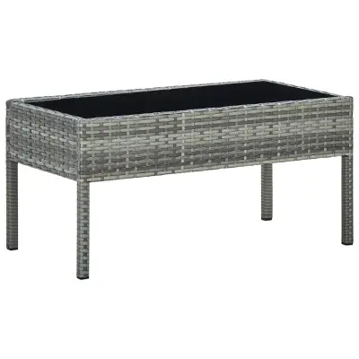 vidaXL Vrtna miza siva 75x40x37 cm poli ratan