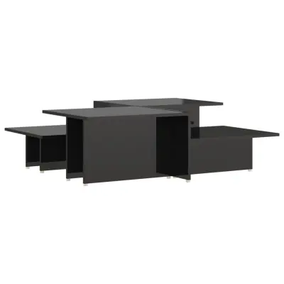 vidaXL Klubska mizica 2 kosa visok sijaj črna 111,5x50x33 cm kons. les