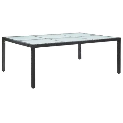 vidaXL Zunanja jedilna miza črna 200x150x74 cm poli ratan