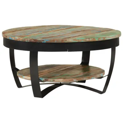 vidaXL Klubska mizica iz trdnega predelanega lesa 65x32 cm
