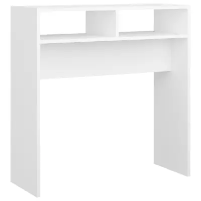 vidaXL Konzolna mizica bela 78x30x80 cm iverna plošča