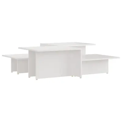 vidaXL Klubska mizica 2 kosa bela 111,5x50x33 cm konstruiran les