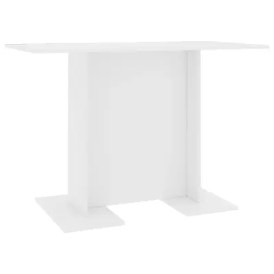 vidaXL Jedilna miza bela 110x60x75 cm inženirski les