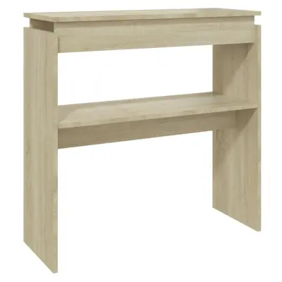 vidaXL Konzolna mizica sonoma hrast 80x30x80 cm iverna plošča