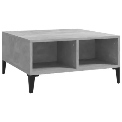 vidaXL Klubska mizica betonsko siva 60x60x30 cm iverna plošča