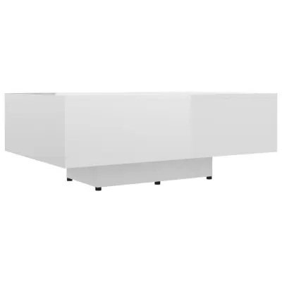 vidaXL Klubska mizica visok sijaj bela 85x55x31 cm iverna plošča