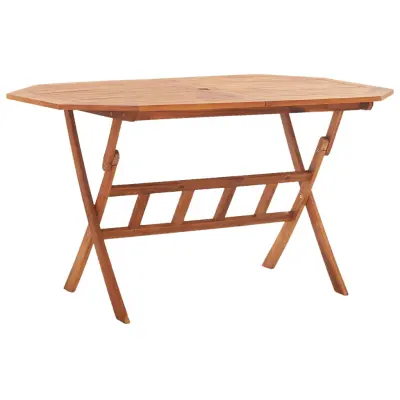 vidaXL Zložljiva vrtna miza 135x85x75 cm trden akacijev les
