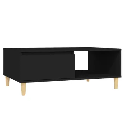 vidaXL Klubska mizica črna 90x60x35 cm iverna plošča